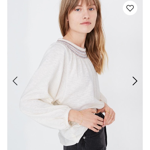 Madewell Superlight Embroidered Smocked Top - Picture 3 of 7